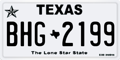 TX license plate BHG2199