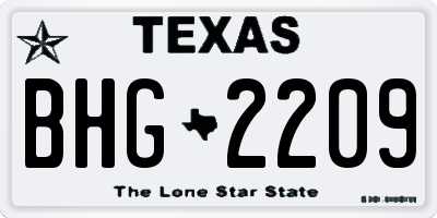 TX license plate BHG2209