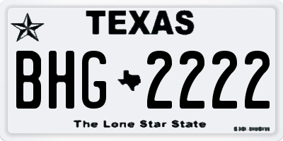 TX license plate BHG2222