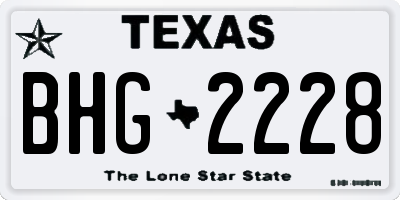 TX license plate BHG2228