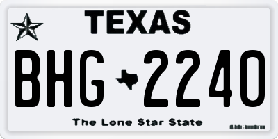 TX license plate BHG2240