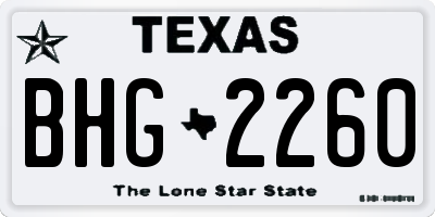 TX license plate BHG2260