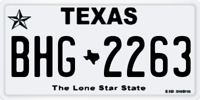 TX license plate BHG2263