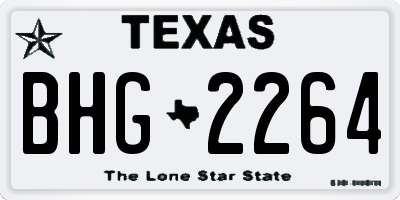 TX license plate BHG2264