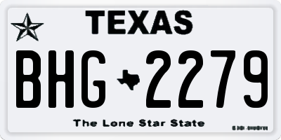TX license plate BHG2279