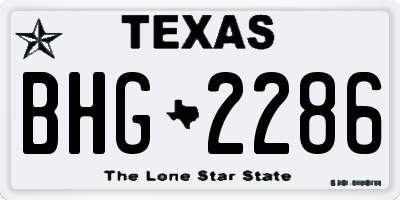 TX license plate BHG2286
