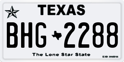 TX license plate BHG2288