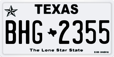 TX license plate BHG2355