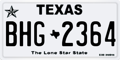 TX license plate BHG2364