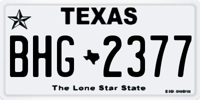 TX license plate BHG2377