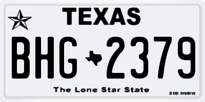 TX license plate BHG2379