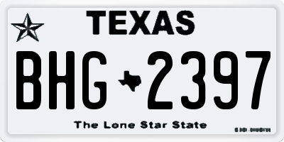 TX license plate BHG2397