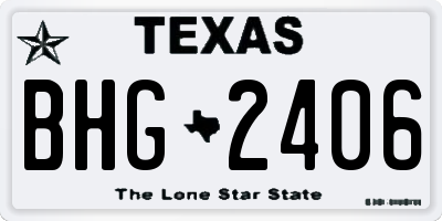 TX license plate BHG2406