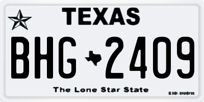 TX license plate BHG2409