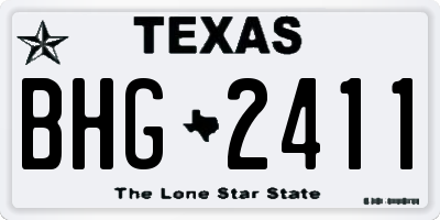 TX license plate BHG2411
