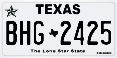 TX license plate BHG2425