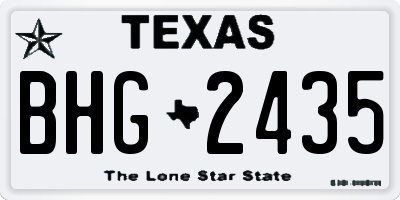 TX license plate BHG2435