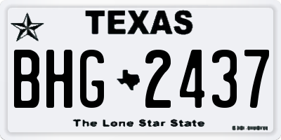 TX license plate BHG2437