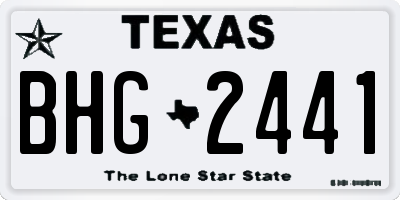 TX license plate BHG2441