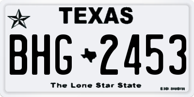 TX license plate BHG2453