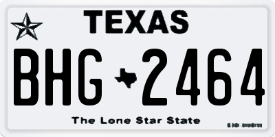 TX license plate BHG2464