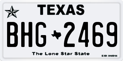 TX license plate BHG2469