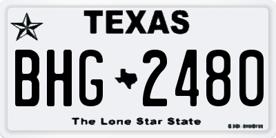 TX license plate BHG2480