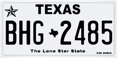 TX license plate BHG2485