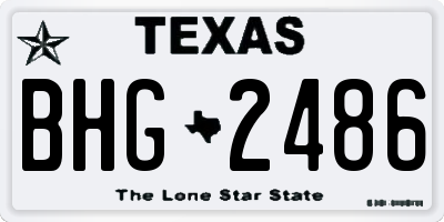 TX license plate BHG2486