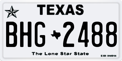 TX license plate BHG2488