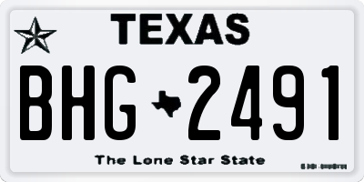 TX license plate BHG2491