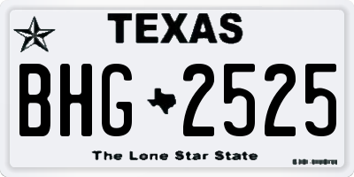TX license plate BHG2525