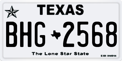 TX license plate BHG2568