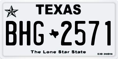 TX license plate BHG2571