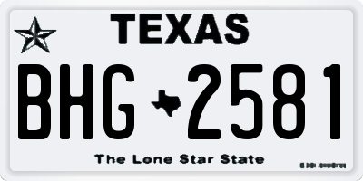 TX license plate BHG2581
