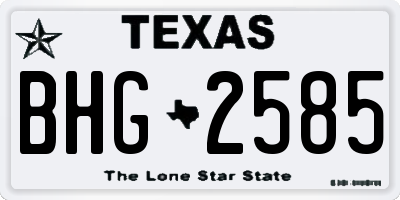 TX license plate BHG2585