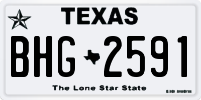 TX license plate BHG2591