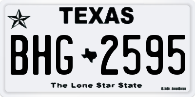 TX license plate BHG2595