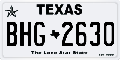 TX license plate BHG2630