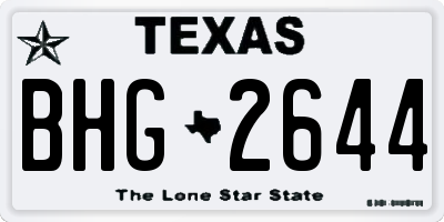 TX license plate BHG2644