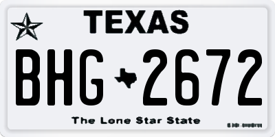 TX license plate BHG2672
