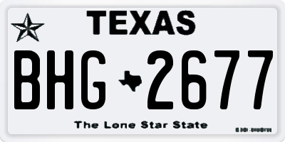 TX license plate BHG2677