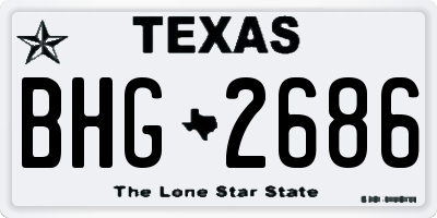 TX license plate BHG2686