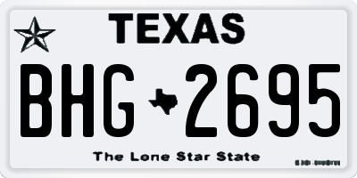 TX license plate BHG2695