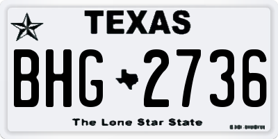 TX license plate BHG2736