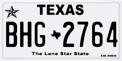 TX license plate BHG2764