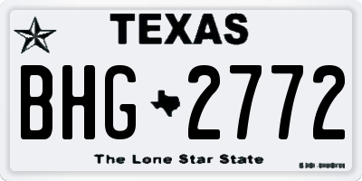 TX license plate BHG2772