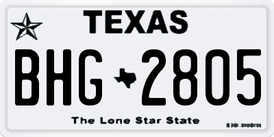 TX license plate BHG2805
