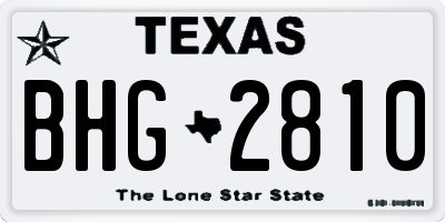 TX license plate BHG2810