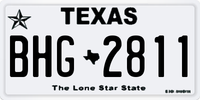 TX license plate BHG2811